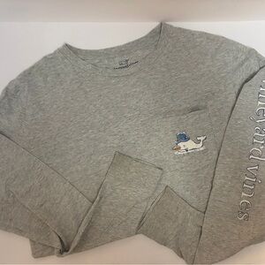 Vineyard Vines snowman Gray Long Sleeve Shirt